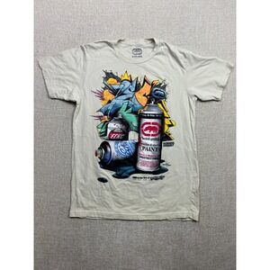 Ecko Unltd Mens Graffiti Spray Paint Graphic T-Shirt Tan Size M Aerosol Assault